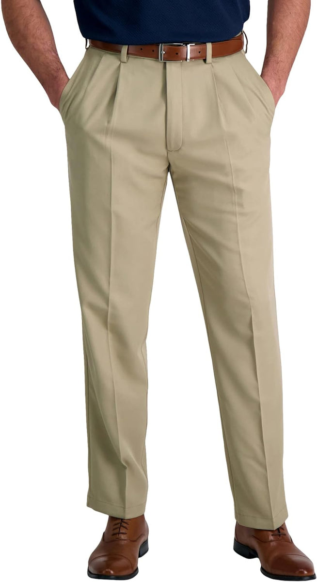 Haggar Men's Big & Tall Cool 18 Pro Classic Fit Pleat Front Pants - Moisture Wicking Dress Pants