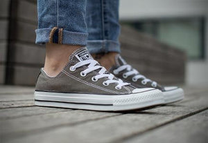 Converse Chuck Taylor All Star Canvas Low Top Sneaker, Charcoal ,12 mens_us/14 womens_us