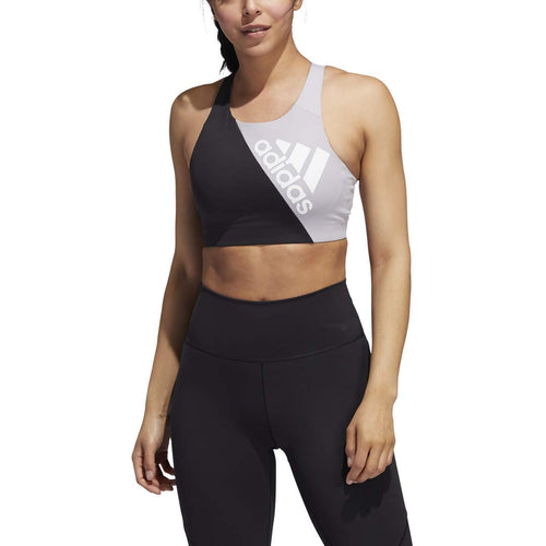 adidas Women's Ultimate Alpha Badge of Sport Bra, Power Berry/Noble Purple, XS