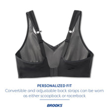 Load image into Gallery viewer, Brooks Women's Convertible Sports Bra for High Impact Running, Workouts &amp; Sports with Maximum Support - Asphalt - 40 DD