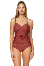 Load image into Gallery viewer, Sunsets Simone Tankini Swim Top, Tuscan Red, E Cup
