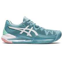 Load image into Gallery viewer, ASICS Women's Gel-Resolution 8 Clay Tennis Shoes, 11.5, Smoke Blue/White