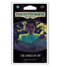 Load image into Gallery viewer, Arkham Horror The Card Game The Wages of Sin MYTHOS PACK - Unearth the Secrets of Arkham's Witchcraft! Cooperative LCG, Ages 14+, 1-4 Players, 1-2 Hour Playtime, Made by Fantasy Flight Games