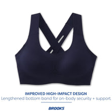 Load image into Gallery viewer, Brooks Women's Crossback 2.0 Sports Bra for Running, Workouts &amp; Sports - Navy - 30 DD/E
