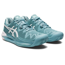 Load image into Gallery viewer, ASICS Women's Gel-Resolution 8 Clay Tennis Shoes, 11.5, Smoke Blue/White