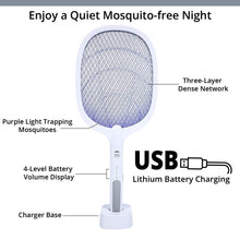 Load image into Gallery viewer, WBM Smart Bug Zapper, Electric Mosquito Killer, Rechargeable Electric Fly Swatter for Home &amp; Outdoor
