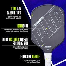 Load image into Gallery viewer, Professor PhD T700 Raw Carbon Fiber Premium Pickleball Paddle Racket - Precision Honeycomb Core - Enhanced Power &amp; Control - USAPA Pickleball Approved