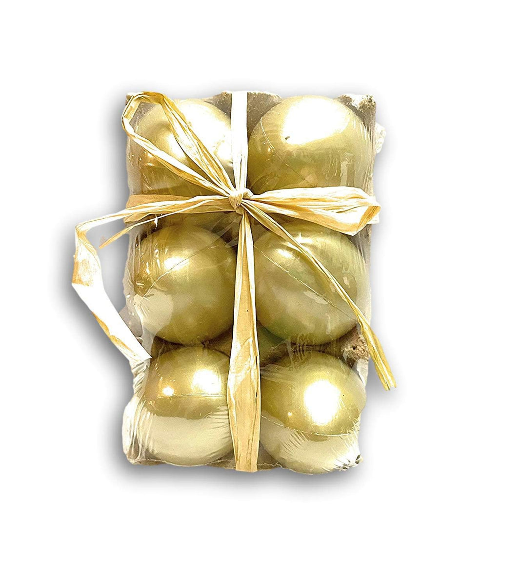 Golden Eggs in Crate with Raffia - 6 Count – areHandmade