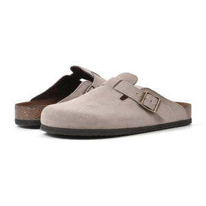 WHITE MOUNTAIN Women's Bari Footbed Sandal, Taupe/Suede, 10 M