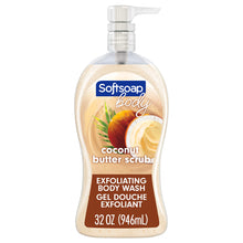 Load image into Gallery viewer, Softsoap Body Wash Pump, Coconut Butter Scrub, Exfoliating Body Wash, 32 Ounce (Pack of 1), WHITE (Package May Vary)