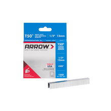 Load image into Gallery viewer, Arrow 508 Heavy Duty T50 1/2-Inch Leg Length, 3/8-Inch Crown, Staples for Upholstery, Construction, Furniture, Crafts, 1250 Count(Pack of 1)