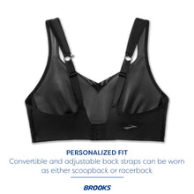 Load image into Gallery viewer, Brooks Women's Convertible Sports Bra for High Impact Running, Workouts &amp; Sports with Maximum Support - Black - 38 E