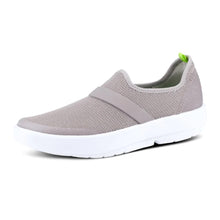 Load image into Gallery viewer, OOFOS OOmg Low Shoe, Grey &amp; White - Women’s Size 7 - Lightweight Recovery Footwear - Reduces Stress on Feet, Joints &amp; Back - Machine Washable