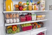Load image into Gallery viewer, Kitchen Spaces KSET12-AMZ Compact Egg Tray 12pc Stackable Food Storage Organizer for Refrigerator, 8.8&quot; x 3&quot; x 6.8&quot;, Clear