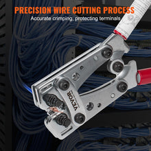 Load image into Gallery viewer, VEVOR Battery Cable Lug Crimping Tool, 10-1/0AWG with Cable Cutter and 48PCS Copper Ring Terminals, 6 Wire Sizes Crimping Die and 100pcs Heat Shrink Tubes, for Heavy Duty Wire Lugs