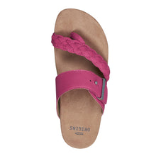 Load image into Gallery viewer, Earth Origins Women’s Onida Sandal I Slip-On Leather Sandals with Arch Support for Everyday - Raspberry - 10