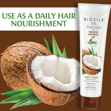 Load image into Gallery viewer, BioSilk Silk Therapy with Coconut Oil Curl Cream, Defines Curls, Nourishing &amp; Helps Eliminate Frizz, Sulfate, Paraben &amp; Cruelty-Free, 5 Oz
