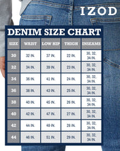 Load image into Gallery viewer, IZOD Men's Comfort Stretch Denim Jeans (Relaxed Fit), Indigo Blast, 42W x 34L