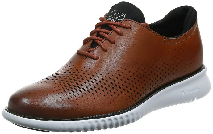 Cole Haan Men's 2.Zerogrand Laser Wingtip Oxford Lined, Charcoal Gray/Blue Nights, 10.5