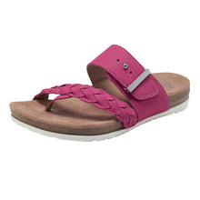 Load image into Gallery viewer, Earth Origins Women’s Onida Sandal I Slip-On Leather Sandals with Arch Support for Everyday - Raspberry - 10