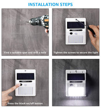 Load image into Gallery viewer, TORCHSTAR Outdoor LED Solar Powered Motion Sensor Light, IP65 Waterproof Cordless Outdoor Wall Lighting for Driveway, Patio, Garage, Porch, 6500K Pure White, White, Pack of 4