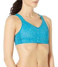 Load image into Gallery viewer, Brooks Women's Convertible Sports Bra for High Impact Running, Workouts &amp; Sports with Maximum Support - Lagoon Speckle Print - 32 DD