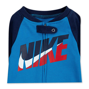 Nike Infant/Toddler Printed Footed Coverall (Laser Blue(56G101-U3H)/White, 9 Months)