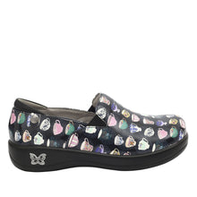 Load image into Gallery viewer, Alegria Womens Keli Professional Clog Teacup Black Patent Leather