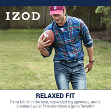 Load image into Gallery viewer, IZOD Men's Relaxed Fit Comfort Stretch Denim Jeans, Vintage Khaki, 40W X 34L