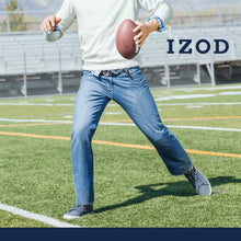 Load image into Gallery viewer, IZOD Men's Relaxed Fit Comfort Stretch Denim Jeans, Smoky Olive, 30W X 32L