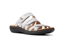 Load image into Gallery viewer, Clarks Women's Laurieann Dee Flat Sandal, White Leather, 8 Wide