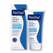 Load image into Gallery viewer, PanOxyl Antimicrobial Hydrating Acne Creamy Wash, 4% Benzoyl Peroxide, 6 Ounce