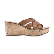 Load image into Gallery viewer, WHITE MOUNTAIN Women's Samwell Platform Wedge Sandal, Tan/Burn/Smooth, 9 M