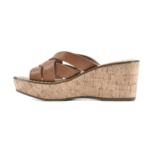 Load image into Gallery viewer, WHITE MOUNTAIN Women's Samwell Platform Wedge Sandal, Tan/Burn/Smooth, 9 M