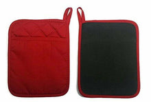 Load image into Gallery viewer, Home Collection Set of 2 Red And 2 Black Pot Holders