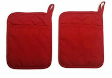 Load image into Gallery viewer, Home Collection Set of 2 Red And 2 Black Pot Holders