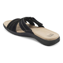 Load image into Gallery viewer, Earth Origins Womens Shantel Leather Slip On Slide Sandals Black 11 Medium (B,M)