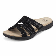 Load image into Gallery viewer, Earth Origins Womens Shantel Leather Slip On Slide Sandals Black 11 Medium (B,M)