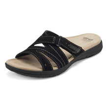 Load image into Gallery viewer, Earth Origins Womens Shantel Leather Slip On Slide Sandals Black 11 Medium (B,M)