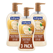 Load image into Gallery viewer, Softsoap Moisturizing body wash, shea &amp; almond oil, 32 ounce pump, 32 Fl Oz, 3 Packs