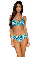 Load image into Gallery viewer, Sunsets Seascape Crossroads Bikini Top, 38E/36F/34G, Seascape
