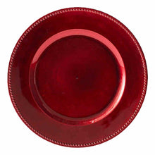 Load image into Gallery viewer, Aeiniwer XGATML Eullsi Round Beaded Decorative Charger Plates, 13 Inches Round, Set of 6, for Dining Table or Décor (Red)