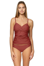 Load image into Gallery viewer, Sunsets Simone Tankini Swim Top, Tuscan Red, E Cup