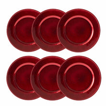 Load image into Gallery viewer, Aeiniwer XGATML Eullsi Round Beaded Decorative Charger Plates, 13 Inches Round, Set of 6, for Dining Table or Décor (Red)