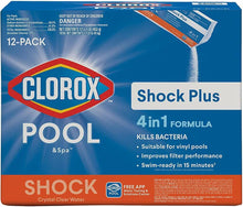 Load image into Gallery viewer, Clorox Pool&amp;Spa Shock Plus Pool Shock for Swimming Pools, 12pk
