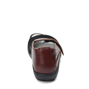 NAOT Women's Papaki Sandal Black Velvet/Cinnamon Combo 7-7.5 M US