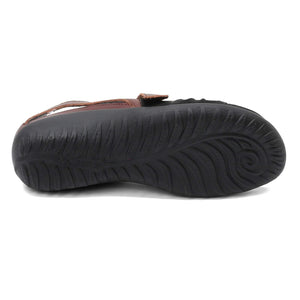 NAOT Women's Papaki Sandal Black Velvet/Cinnamon Combo 7-7.5 M US