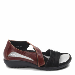 NAOT Women's Papaki Sandal Black Velvet/Cinnamon Combo 7-7.5 M US