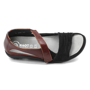 NAOT Women's Papaki Sandal Black Velvet/Cinnamon Combo 7-7.5 M US