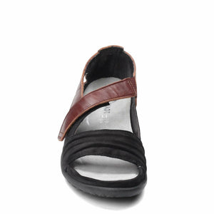 NAOT Women's Papaki Sandal Black Velvet/Cinnamon Combo 7-7.5 M US
